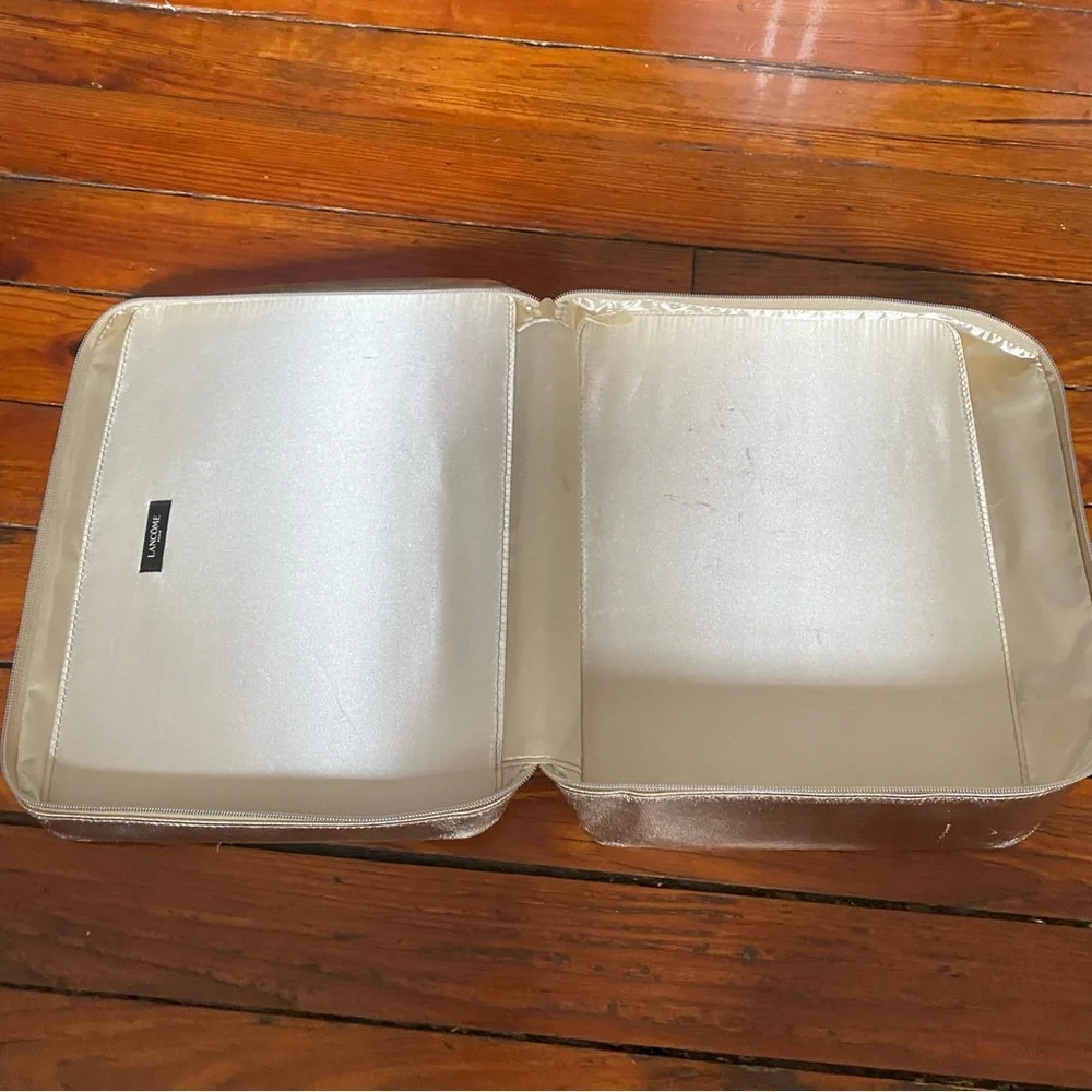 🧩 3/$20 Lancôme Large Square Cosmetic Bag Gold